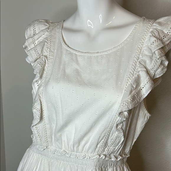 BB Dakota by Steve Madden White Tiered summer Midi Sundress size L - Picture 2 of 9